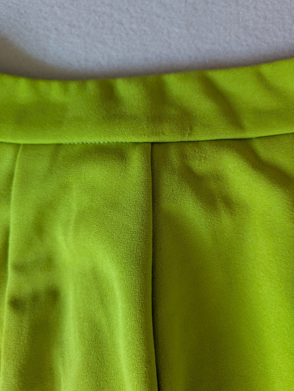 Lime Green Tailored Trousers Brat Green High Waist Wide Leg Pants Dopamine Sz S image 9
